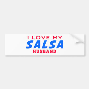 I Love My Salsa Husband Bumper Sticker