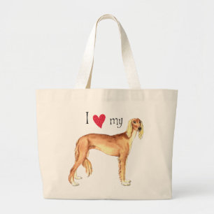 I Love my Saluki Large Tote Bag
