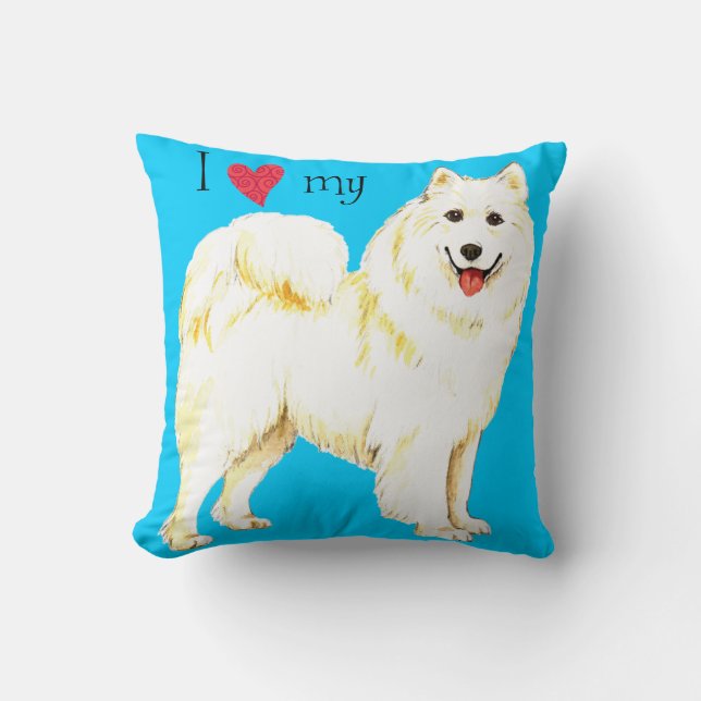 I Love my Samoyed Cushion (Front)