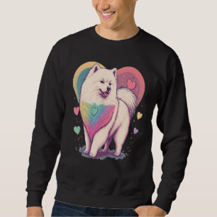 I Love My Samoyed Dog Valentines Day Heart Artwork Sweatshirt
