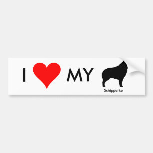 I Love My Schipperke Bumper Sticker 2