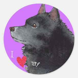 I Love my Schipperke Classic Round Sticker