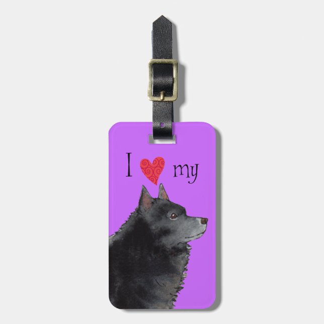 I Love my Schipperke Luggage Tag (Front Vertical)