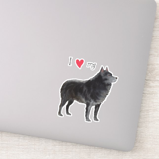 I Love my Schipperke Vinyl Sticker (Detail)