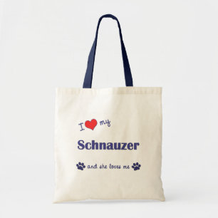 I Love My Schnauzer (Female Dog) Tote Bag
