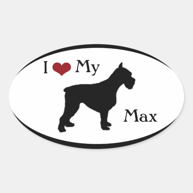 I Love My Schnauzer Oval Sticker (Front)
