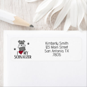 I Love My Schnauzer Return Address Label