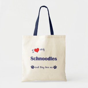 I Love My Schnoodles (Multiple Dogs) Tote Bag