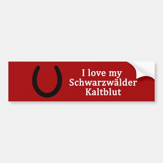 I Love My Schwarzwalder Kaltblut Horse Bumper Sticker (Front)