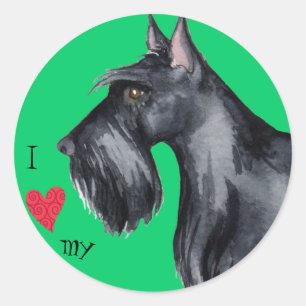 I Love my Scottie Classic Round Sticker