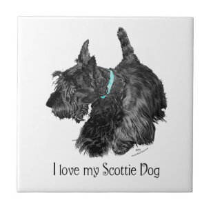 I Love My Scottie Dog Ceramic Tile