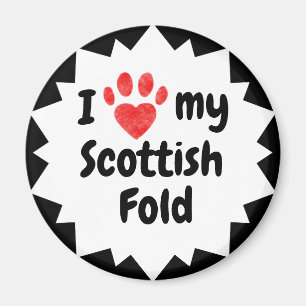 I Love My Scottish Fold Cat Magnet