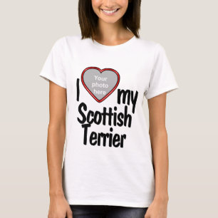 I Love My Scottish Terrier Cute Heart Photo Dog T-Shirt