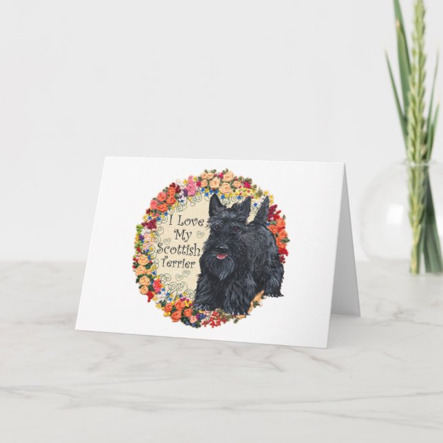 I Love My Scottish Terrier Holiday Card (Front)