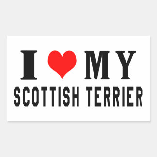 I Love My Scottish Terrier Rectangular Sticker