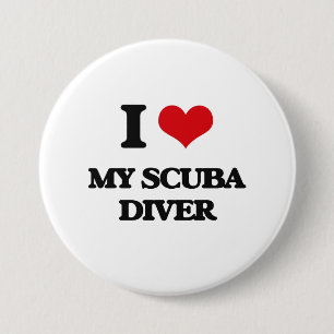 I Love My Scuba Diver 7.5 Cm Round Badge