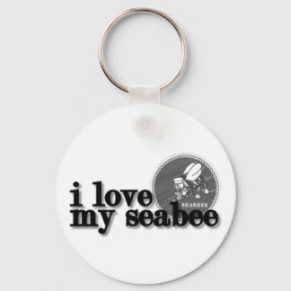 I love my Seabee with Seabee logo Key Ring