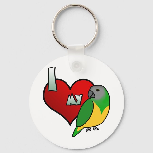 I Love my Senegal Parrot Keychain (Front)