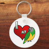 I Love my Senegal Parrot Keychain (Front)