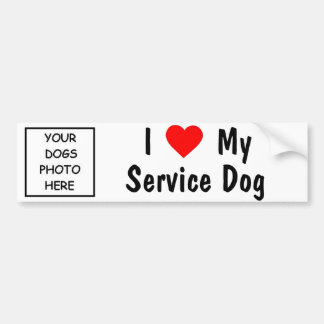 I love my Service Dog Bumper Sticker