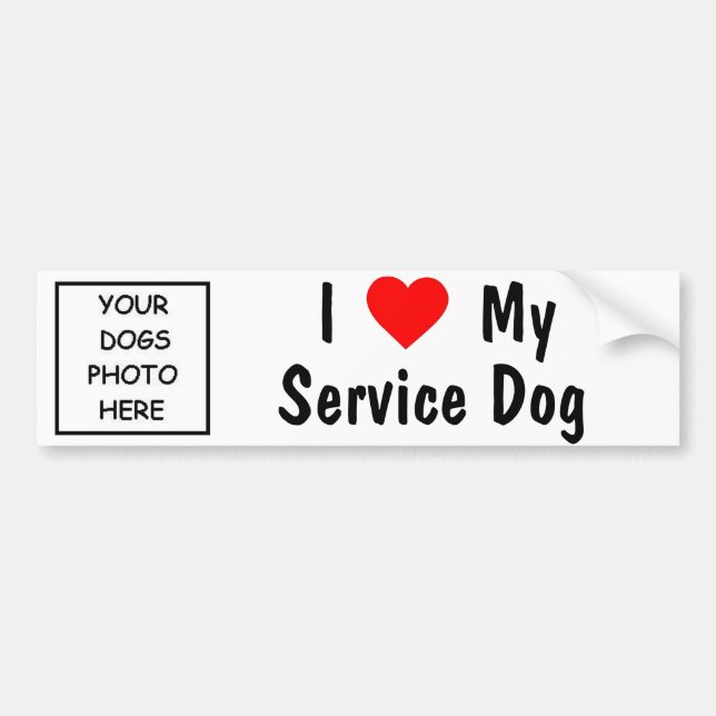 I love my Service Dog Bumper Sticker (Front)