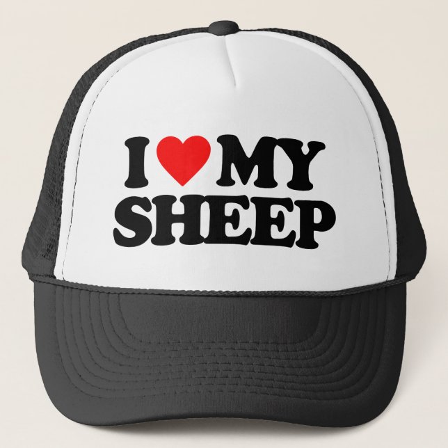 I LOVE MY SHEEP TRUCKER HAT (Front)