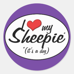 I Love My Sheepie (It's a Dog) Classic Round Sticker