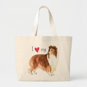 I Love my Sheltie Large Tote Bag