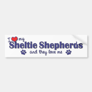 I Love My Sheltie Shepherds (Multiple Dogs) Bumper Sticker