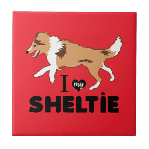 I Love my Sheltie Shetland Sheepdog  Ceramic Tile