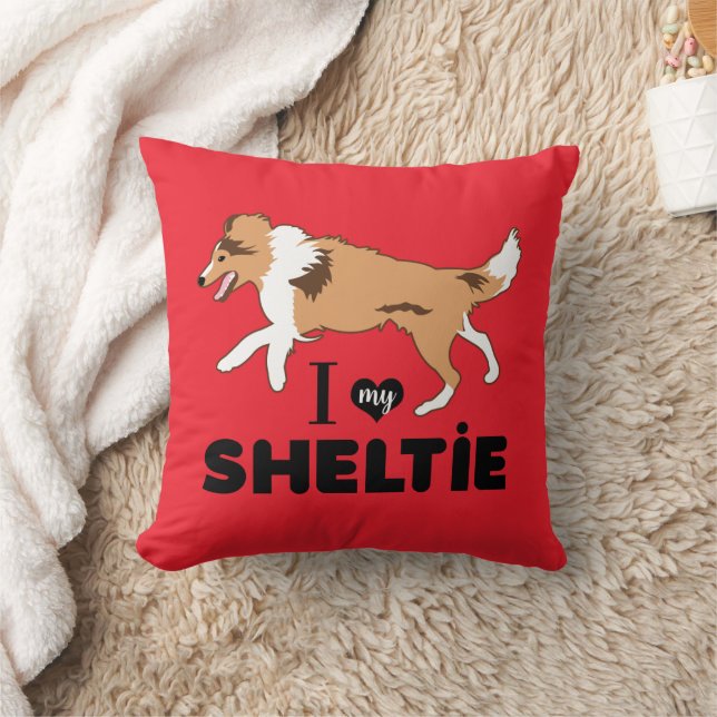 I Love my Sheltie Shetland Sheepdog Cushion (Blanket)