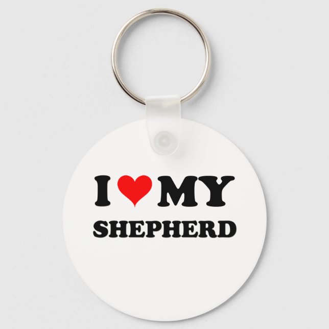 I Love My Shepherd Key Ring (Front)