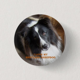 I Love My Shetland Sheepdog 3 Cm Round Badge