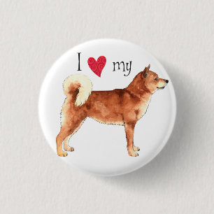 I Love my Shiba Inu 3 Cm Round Badge