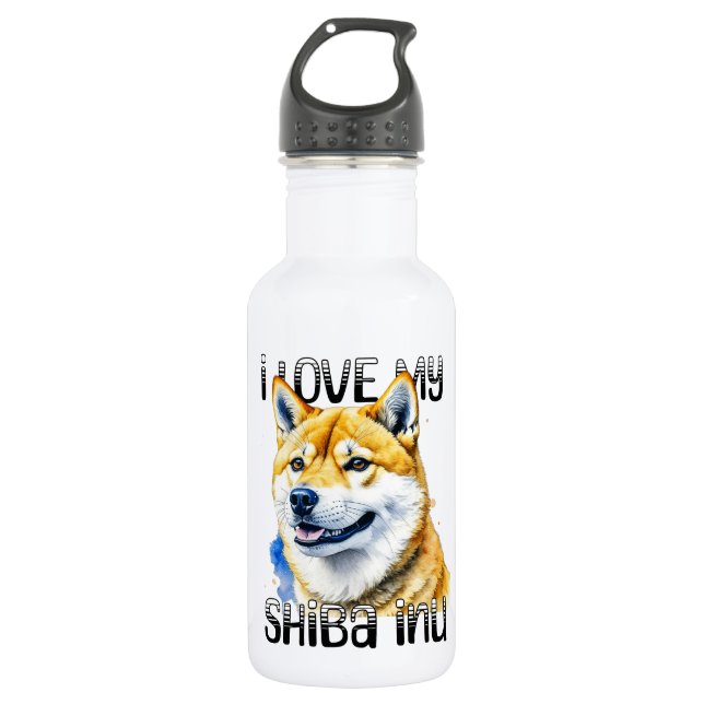 I Love My Shiba Inu | Dog Owner  532 Ml Water Bottle (Front)