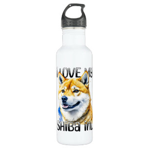 I Love My Shiba Inu   Dog Owner  710 Ml Water Bottle