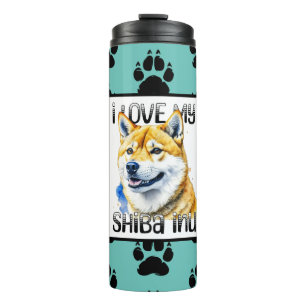 I Love My Shiba Inu Dog Owner Thermal Tumbler