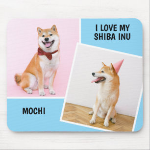 I Love My Shiba Inu Two Photo Mouse Pad