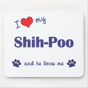 I Love My Shih-Poo (Male Dog) Mouse Pad