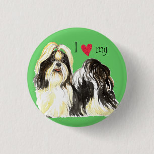 I Love my Shih Tzu 3 Cm Round Badge