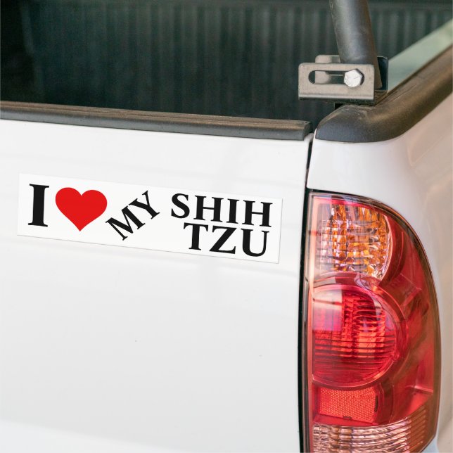 I Love my Shih Tzu Bumper Sticker (On Truck)
