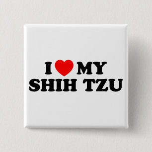 I Love my Shih Tzu Button