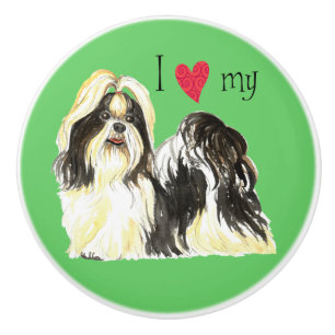 I Love my Shih Tzu Ceramic Knob