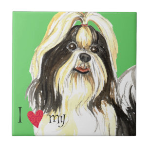 I Love my Shih Tzu Ceramic Tile