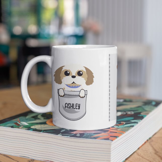 I Love My Shih tzu Dog Pet Glowing Heart Coffee Mug (Creator Uploaded)