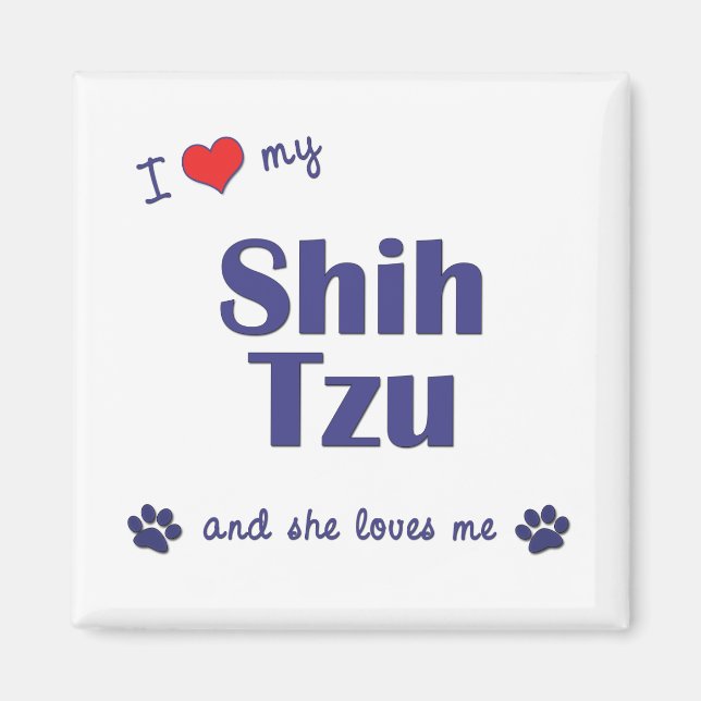 I Love My Shih Tzu (Female Dogs) Magnet (Front)