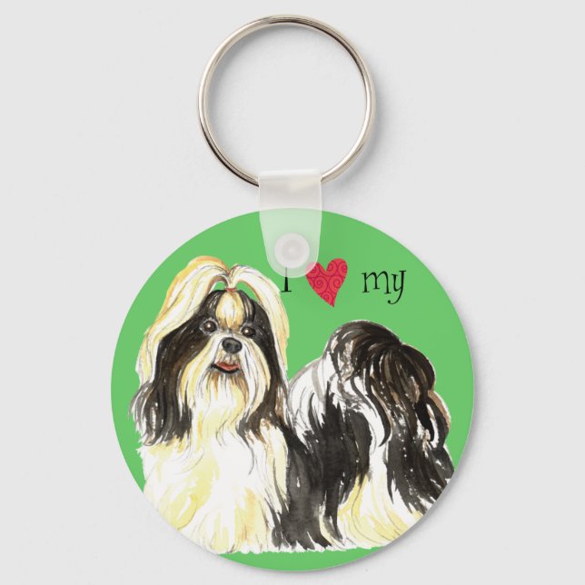 I Love my Shih Tzu Key Ring (Front)