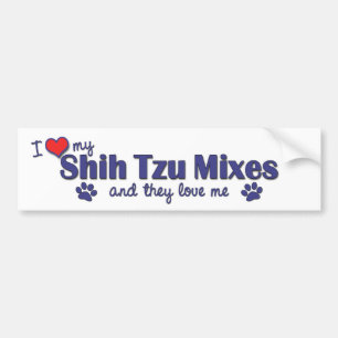 I Love My Shih Tzu Mixes (Multiple Dogs) Bumper Sticker