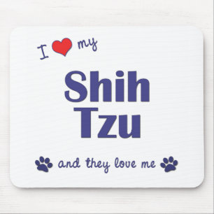 I Love My Shih Tzu (Multiple Dogs) Mouse Pad