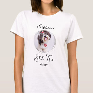 I Love My Shih Tzu Personalised Cute Pet Dog Photo T-Shirt